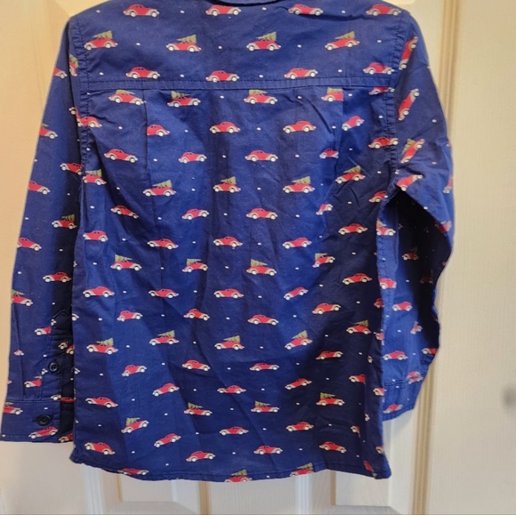 Christmas tree with Red car 4T long sleeve button-down dress shirt - Picture 3 of 3